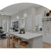 kitchen with large island and stainless steel appliances